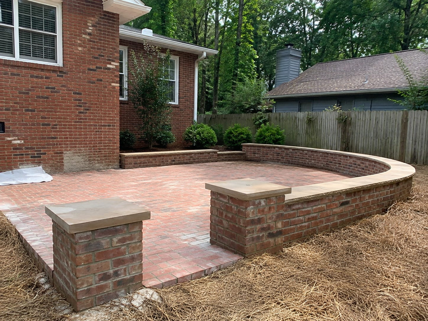 Brick paving and steps at an Atlanta home